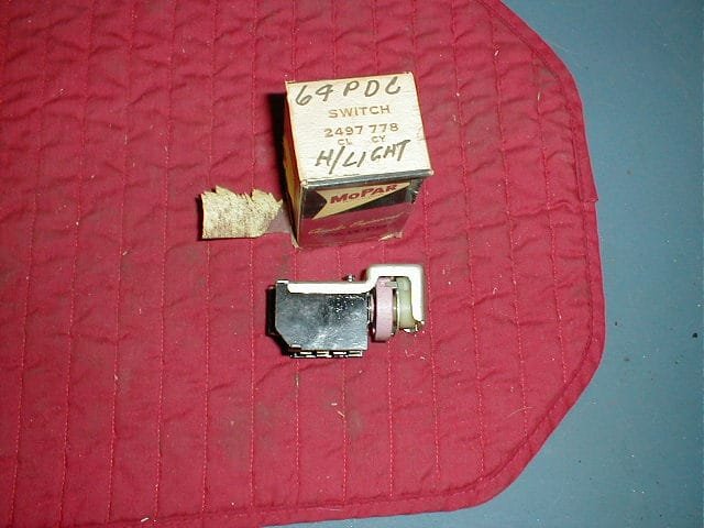 NOS Mopar Headlight Switch 1964 5 Dodge Plymouth B Body Models With