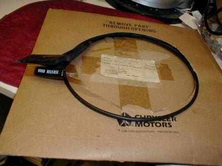 NOS Mopar Hood Release Cable 1971 Dodge Chrysler & Plymouth C Body