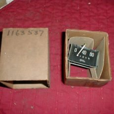 NOS Mopar Oil Gauge 1942-8 Chrysler All Models W/ Black Face & Block Lettering