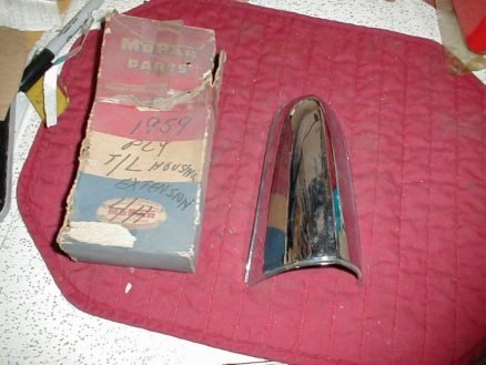 NOS Mopar Left Tail Light Extension Moulding 1959 Plymouth