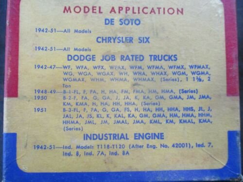 NOS Mopar Piston Rings 1942-54 Chrysler DeSoto 6 Cylinder Models - Image 2