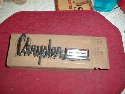 NOS Mopar Fender Nameplate 1963 Chrysler Newport