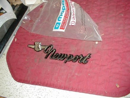 NOS Mopar Nameplate 1969 Chrysler Newport Quarter Panel