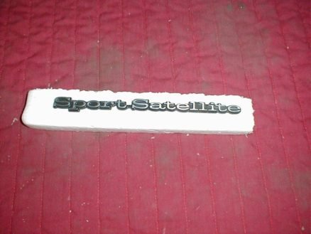 NOS Mopar Nameplate 1969 Plymouth Sport Satellite Wagon Tailgate