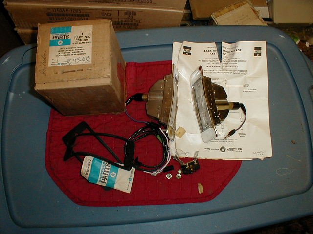 NOS Mopar Back Up Lamps & Wiring 1965 Dodge Plymouth & Chrysler Wagons