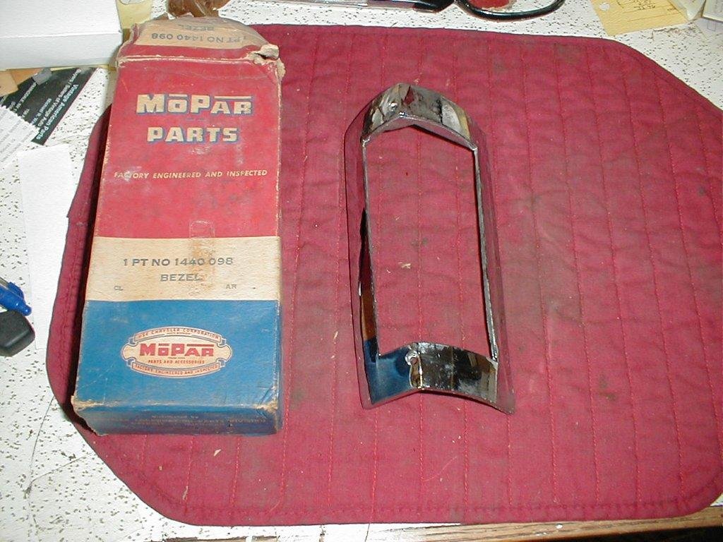 NOS Mopar Left Park Lamp Bezel 1953 Plymouth Models Early