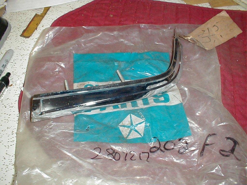 NOS Mopar Left Upper Quarter Extension Moulding 1966 Chrysler Newport & New Yorker Models