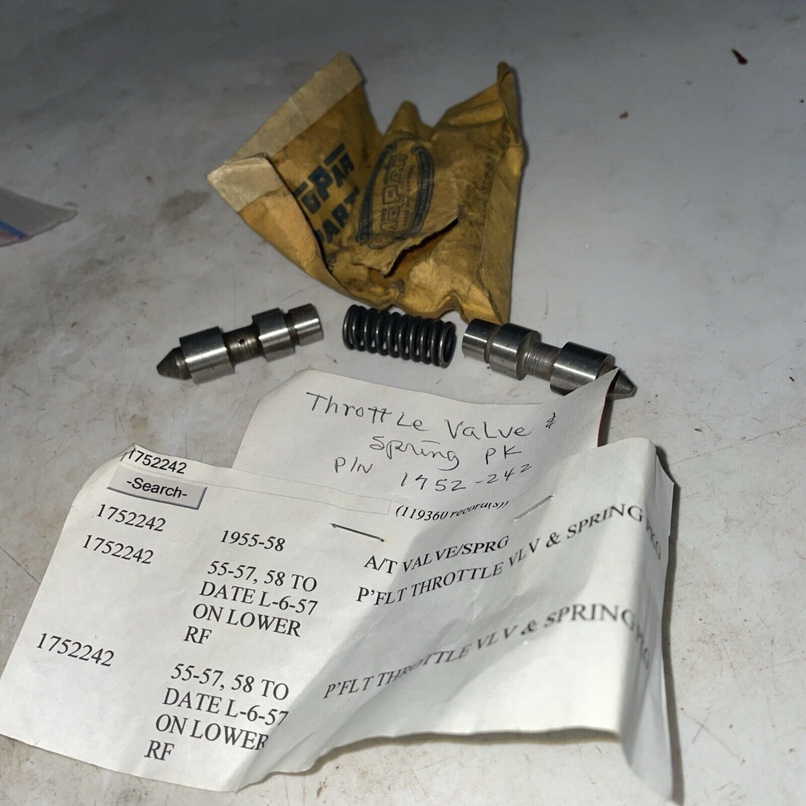 THROTTLE VALVE & SPRING