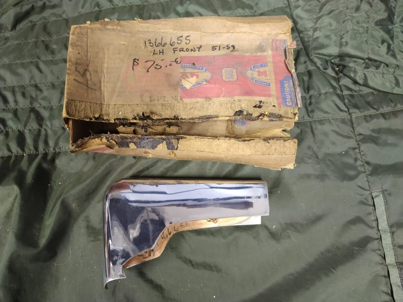NOS Mopar Left Grille Bar Moulding 1951-2 Dodge Models - Image 2