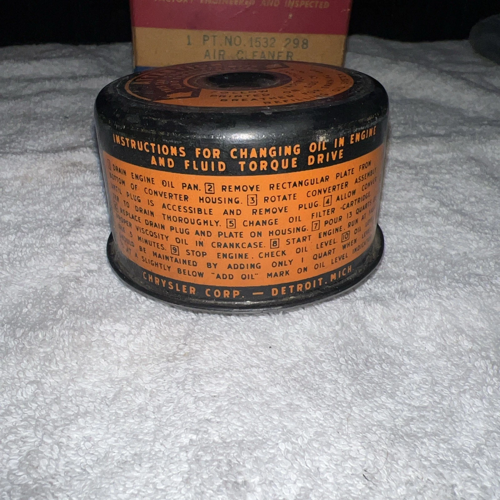NOS Mopar Air Cleaner Breather 1942-54 Dodge Plymouth Chrysler DeSoto Models - Image 2